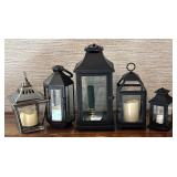 O - Lanterns - 5-Piece Candle Lantern Set (Lot of 5)