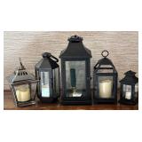 O - Lanterns - 5-Piece Candle Lantern Set (Lot of 5)