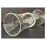 O - Crystal Glassware Set - 6 Etched Wine Glasses & 1 Vase (Lot of 7)