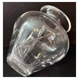 O - Crystal Glassware Set - 6 Etched Wine Glasses & 1 Vase (Lot of 7)