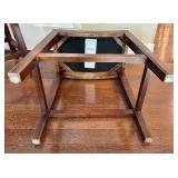 O - Pair of Saddle Stools with Nailhead Trim