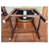 O - Pair of Saddle Stools with Nailhead Trim