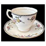 SR - 5 Mixed-Brand Floral Teacups& Saucers - Gorham Town & Country, Secret Garden, Fitz & Floyd and Porsgrund (Lot of 5)