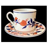 SR - 5 Mixed-Brand Floral Teacups& Saucers - Gorham Town & Country, Secret Garden, Fitz & Floyd and Porsgrund (Lot of 5)