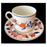 SR - 5 Mixed-Brand Floral Teacups& Saucers - Gorham Town & Country, Secret Garden, Fitz & Floyd and Porsgrund (Lot of 5)