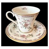 SR - 5 Mixed-Brand Floral Teacups& Saucers - Gorham Town & Country, Secret Garden, Fitz & Floyd and Porsgrund (Lot of 5)