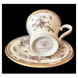 SR - 5 Mixed-Brand Floral Teacups& Saucers - Gorham Town & Country, Secret Garden, Fitz & Floyd and Porsgrund (Lot of 5)