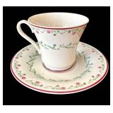 SR - 5 Mixed-Brand Floral Teacups& Saucers - Gorham Town & Country, Secret Garden, Fitz & Floyd and Porsgrund (Lot of 5)