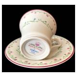 SR - 5 Mixed-Brand Floral Teacups& Saucers - Gorham Town & Country, Secret Garden, Fitz & Floyd and Porsgrund (Lot of 5)