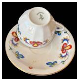 SR - 5 Mixed-Brand Floral Teacups& Saucers - Gorham Town & Country, Secret Garden, Fitz & Floyd and Porsgrund (Lot of 5)