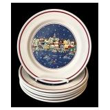 SR - Oneida Holiday Harbor Set - 6 Dinner Plates, 6 Salad Plates, 2 Bowls, 4 Mugs, Sugar Bowl & Creamer