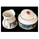 SR - Oneida Holiday Harbor Set - 6 Dinner Plates, 6 Salad Plates, 2 Bowls, 4 Mugs, Sugar Bowl & Creamer