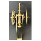 SR - Brass Cannon Figurine - Vintage Military Collectible, 6-Inch Long