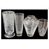 SR - Four Vintage Decorative Vases including a Towle 24% Lead Crystal Vase, Princess House Fantasia Vase and More