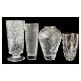 SR - Four Vintage Decorative Vases including a Towle 24% Lead Crystal Vase, Princess House Fantasia Vase and More