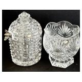 SR - Crystal Glass Bowls Set With Beehive Honey Jar