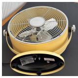 SR - Nautica Home Table Fan - Yellow Metal