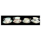 SR - Royal Albert Tea Cup & Saucer Sets - Victoria, Rosina & 2 More RA Patterns (Lot of 4)