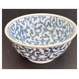 SR - Blue & White Asian Porcelain Bowls - Floral & Scroll Motifs, Mixed Patterns