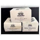 DR - Department 56 Dickens Village Series - Ivy Glen Church, Tutbury Printer, Thatched Roof Cottage