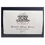 DR - Department 56 Dickens Village Series - Ivy Glen Church, Tutbury Printer, Thatched Roof Cottage