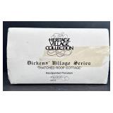 DR - Department 56 Dickens Village Series - Ivy Glen Church, Tutbury Printer, Thatched Roof Cottage