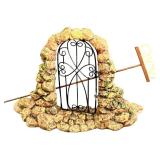 SR - 13-Inch Garden Arch with Gate - 2 Blue Adirondack Chairs & Fairy Figures