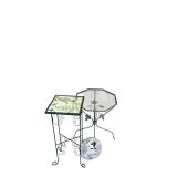 SR - Two Decorative Metal Plant Stands and Peace Paver