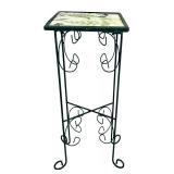 SR - Two Decorative Metal Plant Stands and Peace Paver