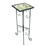 SR - Two Decorative Metal Plant Stands and Peace Paver