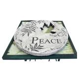 SR - Two Decorative Metal Plant Stands and Peace Paver