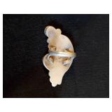 Large Sterling Silver Turquoise Ring, Size 6