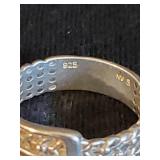 5 Mid Century Sterling Silver Rings Mostly Size 6