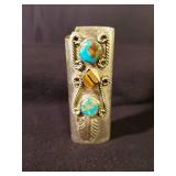 Turquiose Sterling Silver Navajo Bic Lighter Cover