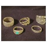 5 Sterling Silver Rings Size 5 & 6