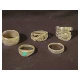 5 Sterling Silver Rings Size 5 & 6