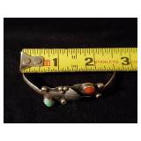 Navajo Turquiose Sterling Silver Braclet -Signed bu can