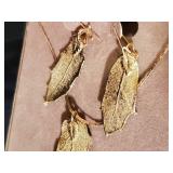 Vintage Empress 14k Goldfilled Leaf Necklace and Earrings