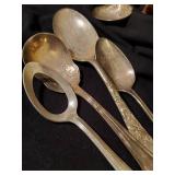 Large lot of Various Antique Spoons w/ Several Being Sterling Silver
