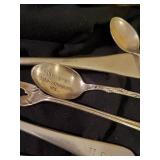 Large lot of Various Antique Spoons w/ Several Being Sterling Silver
