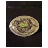 Fantastic Sterling Silver Turquiose Navajo Belt Buckle