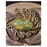 Fantastic Sterling Silver Turquiose Navajo Belt Buckle