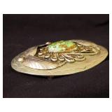 Fantastic Sterling Silver Turquiose Navajo Belt Buckle
