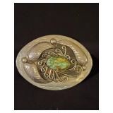 Fantastic Sterling Silver Turquiose Navajo Belt Buckle