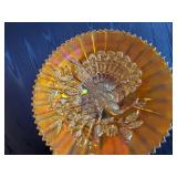 2 Antique Marigold Carnival Glass Dishes