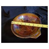 2 Antique Marigold Carnival Glass Dishes