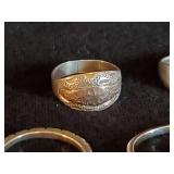 5 Antique Sterling Silver Rings