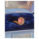 Stunning 10k Gold Antique Ring w/ Collectible Dennison Art Deco Ring Box