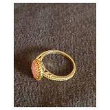 Stunning 10k Gold Antique Ring w/ Collectible Dennison Art Deco Ring Box