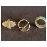 3 Sterling Silver Turquoise Navajo Size 5 & 6 rings